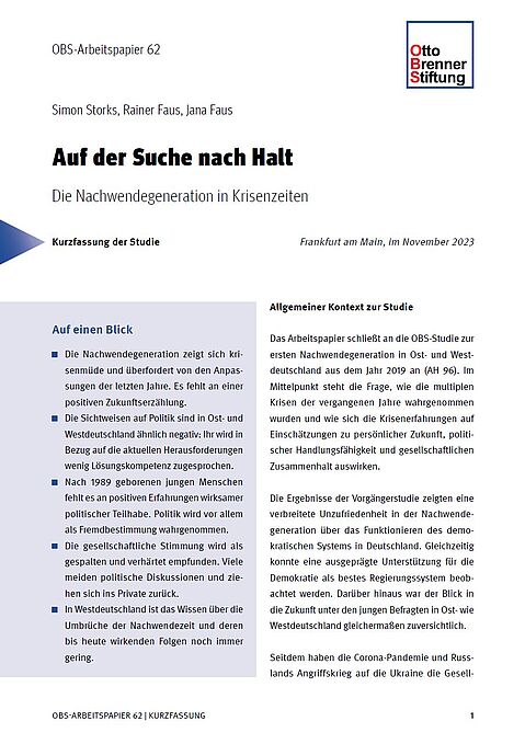 Kurzfassung: Auf der Suche nach Halt Kurzfassung: Auf der Suche nach Halt