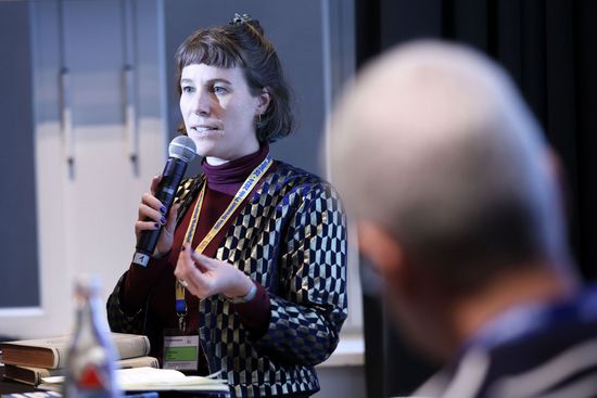 Panel 3:Katharina Keil, Universität Lausanne, bei ihren Ausführungen. Panel 3:Katharina Keil, Universität Lausanne, bei ihren Ausführungen.