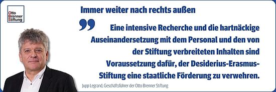 OBS-Geschäftsführer Jupp Legrand: Eine intensive Recherche und die hartnäckige Auseinandersetzung mit dem Personal und den von der Stiftung verbreiteten Inhalten sind Voraussetzung dafür, der Desiderius-Erasmus-Stiftung eine staatliche Förderung zu verwehren.