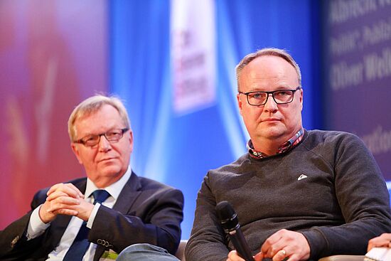 Prof. Bernd Gäbler und Oliver Welke