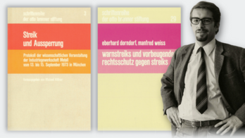 Michael Kittner (1972) und zwei der von ihm herausgegebenen Bücher aus der OBS-Schriftenreihe. Foto: Günter Schindler.