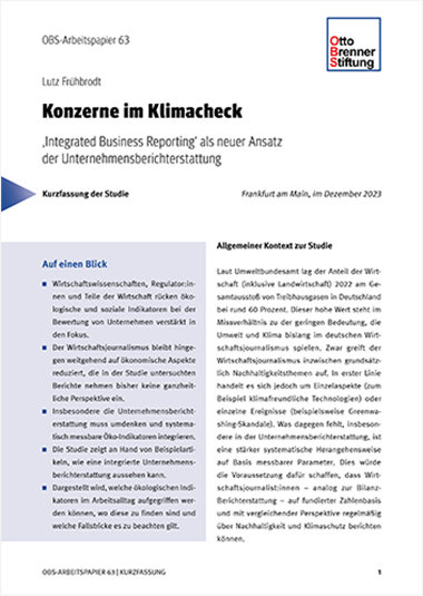 Cover Kurzfassung: Konzerne im Klimacheck