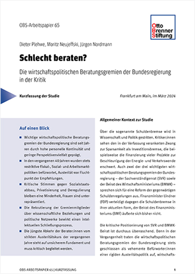 Cover der Kurzfassung des OBS-Arbeitspapiers 65